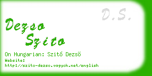 dezso szito business card